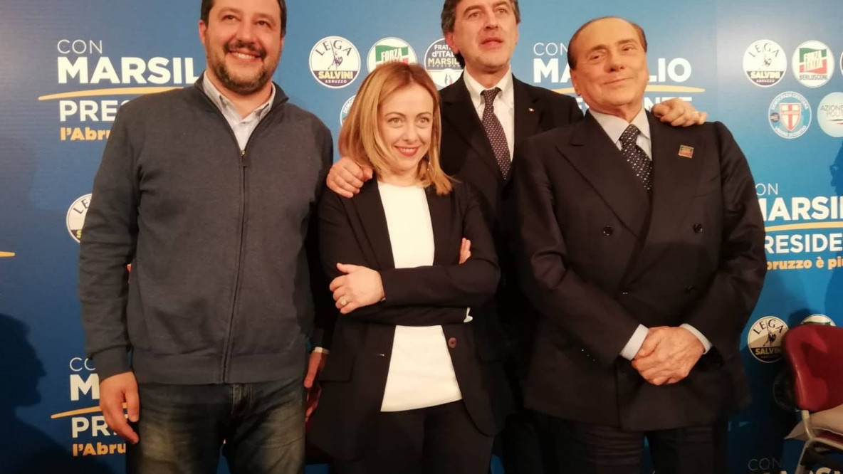 Salvini, Meloni, Marsilio, Berlusconi