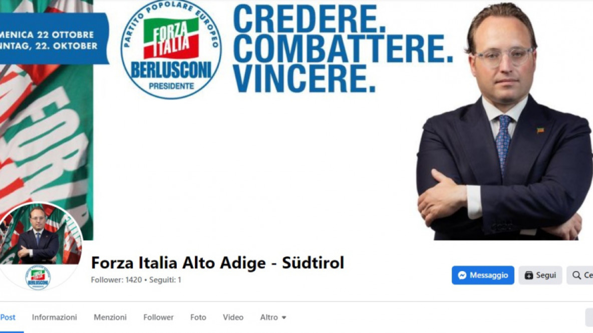 Forza Italia Alto Adige - Südtirol, pagina FB