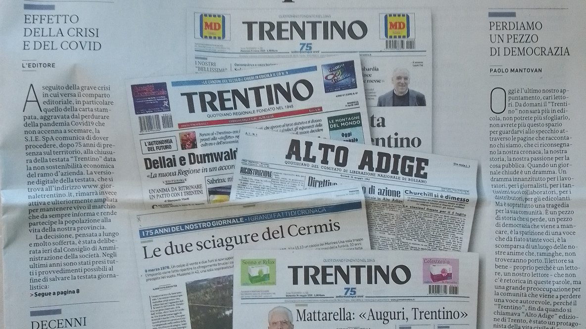 Trentino, ultima copia, giornale