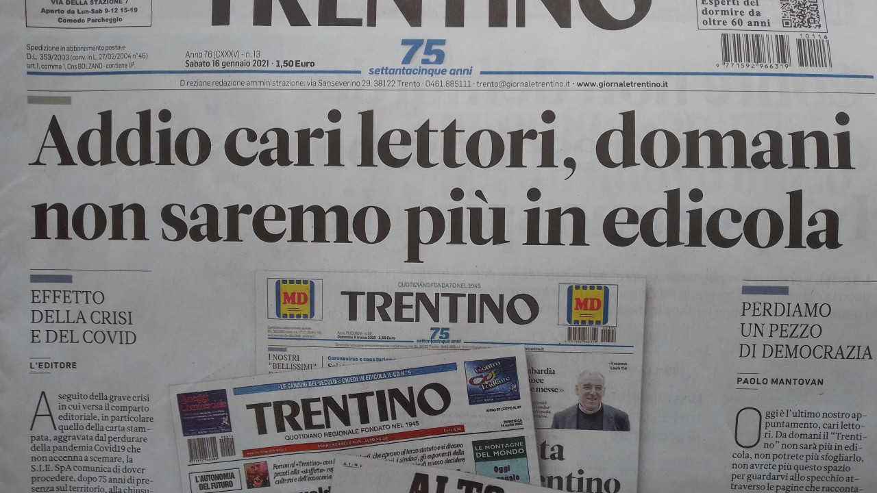 Trentino, ultima copia, edicola