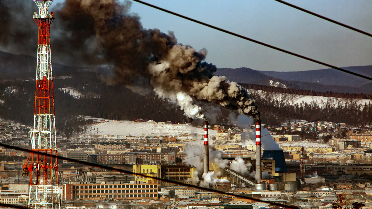Kohlekraftwerk im Zentrum von Irkutsk