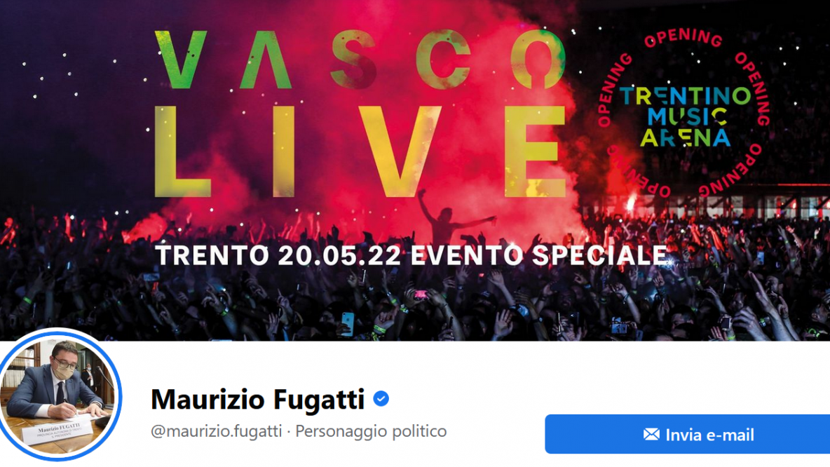 Vasco Live pagina Fb di Fugatti
