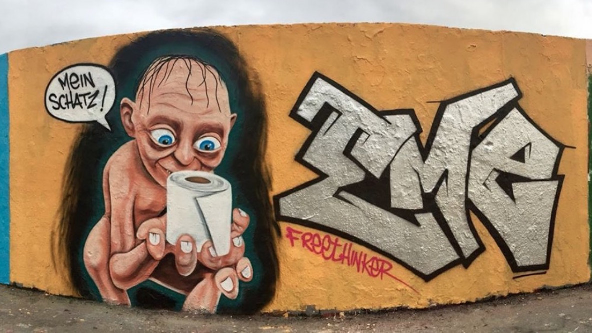 Gollum-Graffiti in Berlin