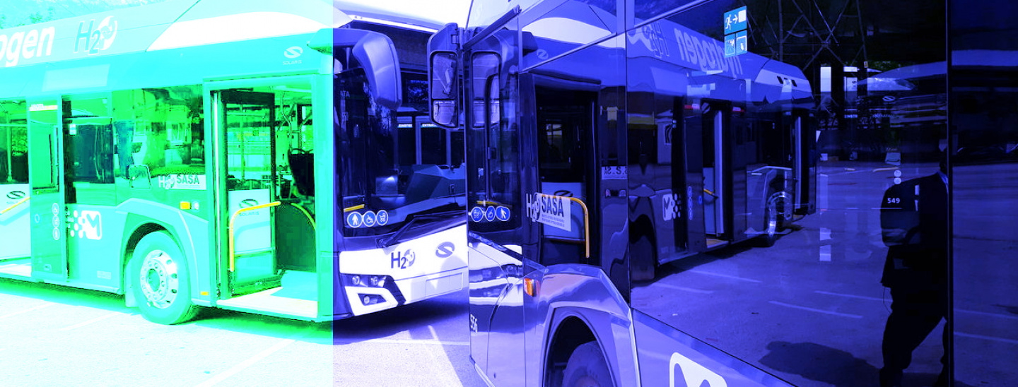 Nel 2021 solo un terzo dell'idrogeno dei bus Sasa era "verde", due terzi erano "blu" e provenivano da fuori provincia.