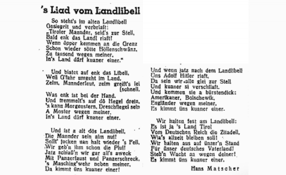 Hans Matscher – Lied vom Landlibell Hans Matscher – Lied vom Landlibell