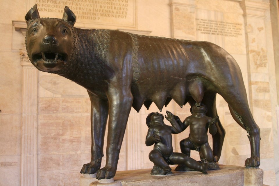 Wolf - Bronzeskultpur
