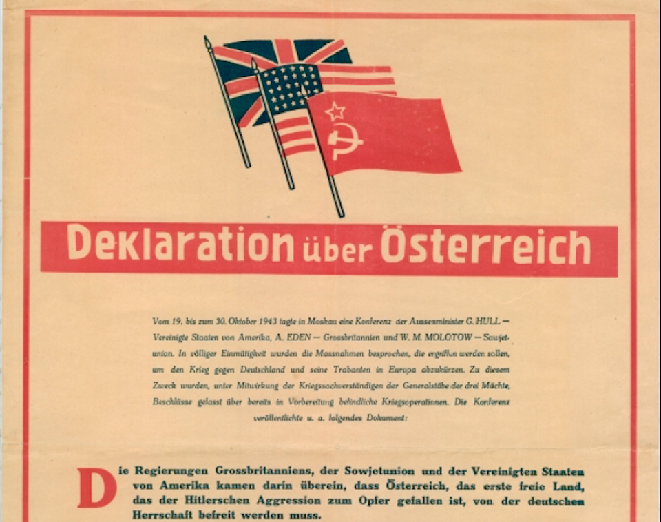 Deklaration über Österreich - Moskauer Deklaration, 1945.