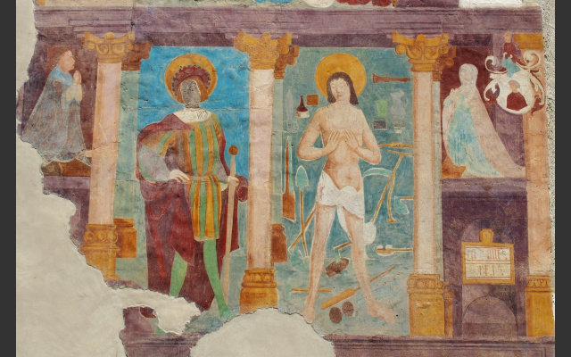 Geheimnisvolles Fresko an der Andreas-Kirche in Tartsch